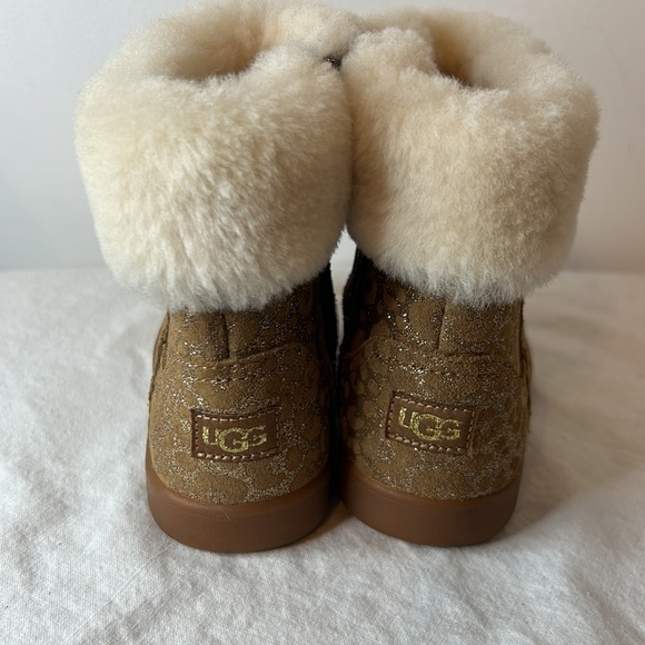 UGGS toddler boots for girls size 8 sparkle cheetah print - Picture 4 of 9